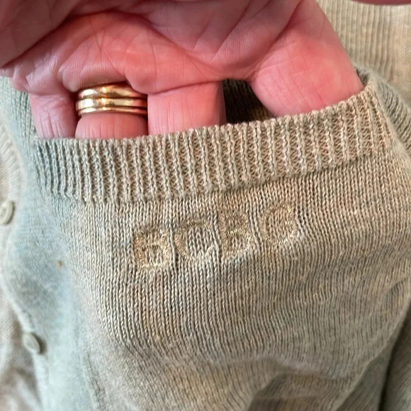 BCBGMAXAZRIA Leaf Green Button Front Long Sleeve Cardigan Sweater NWT XL Cotton - Picture 9 of 9